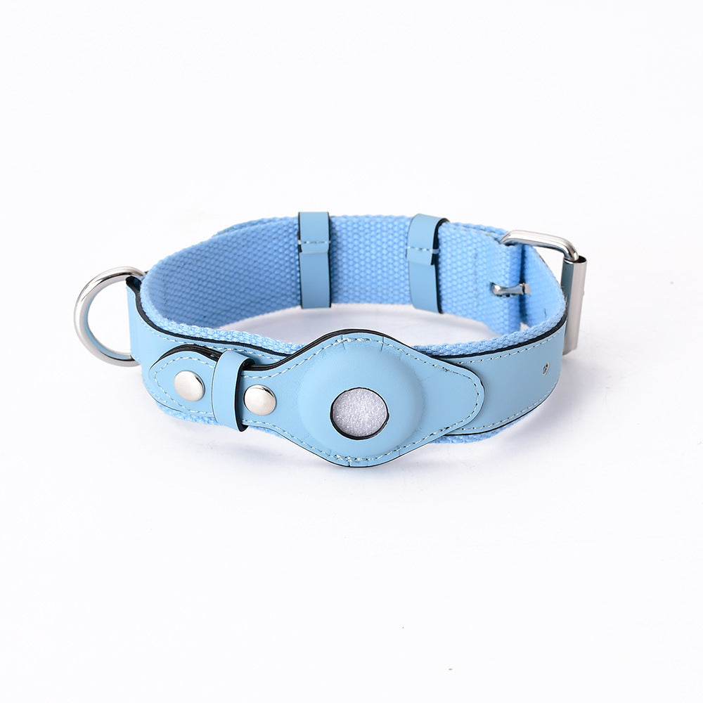 Leather Collar with Apple AirTag Holder - Curated Little Paws