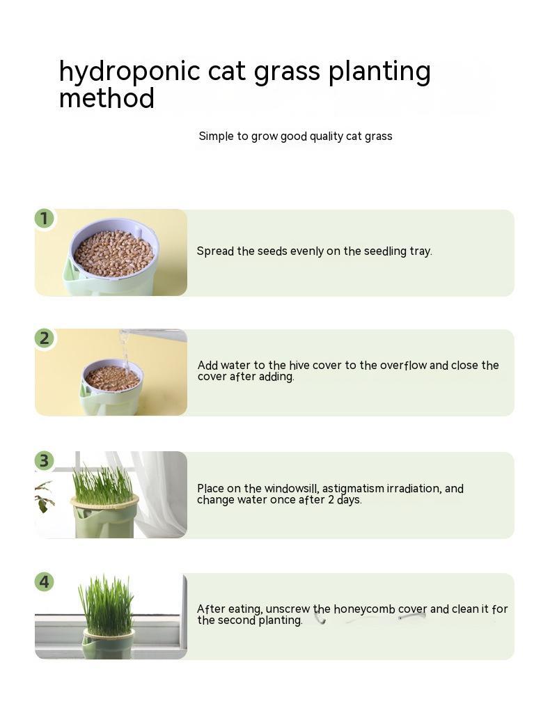 The Fresh Paws Planter – Soilless Cat Grass Cup with Hydroponic Seeds (4-Pack) - Curated Little Paws