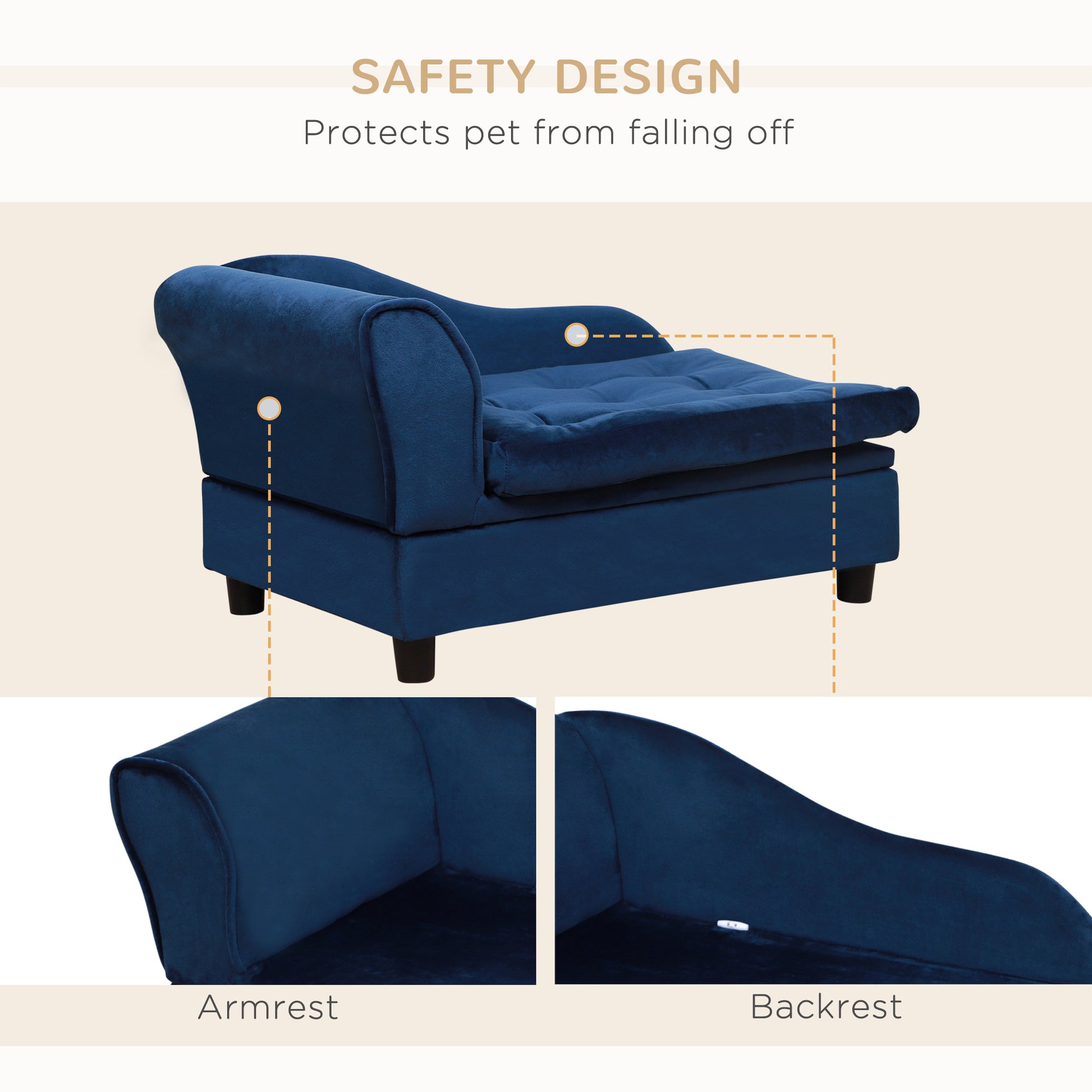Luxury Small Dog Sofa Bed with Hidden Storage - Curated Little Paws