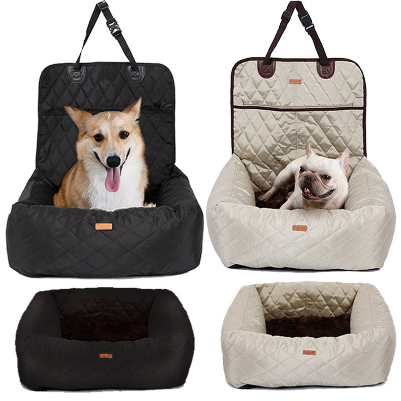 2-in-1 Dog Car Seat & Travel Bed (Foldable + Washable) - Curated Little Paws