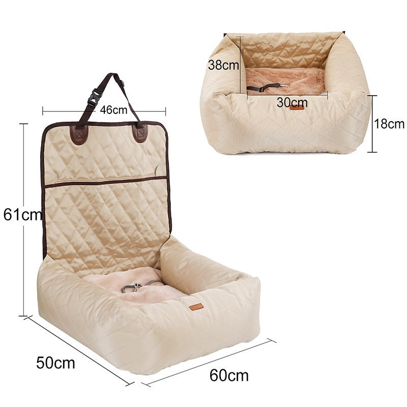 2-in-1 Dog Car Seat & Travel Bed (Foldable + Washable) - Curated Little Paws