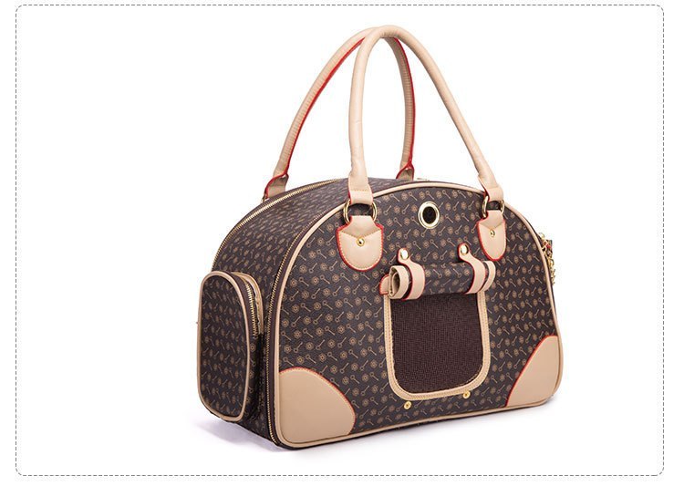 The Pup & Go Luxe Carrier – Stylish PU Leather Travel Bag - Curated Little Paws
