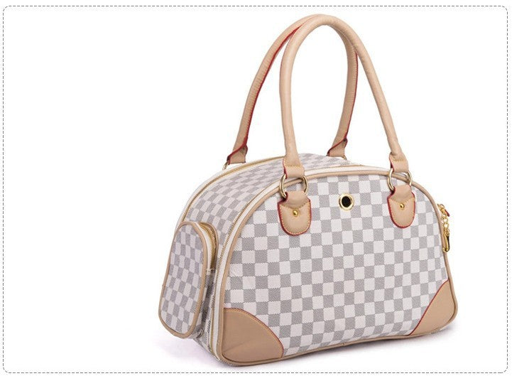 The Pup & Go Luxe Carrier – Stylish PU Leather Travel Bag - Curated Little Paws