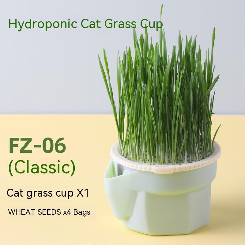 The Fresh Paws Planter – Soilless Cat Grass Cup with Hydroponic Seeds (4-Pack) - Curated Little Paws