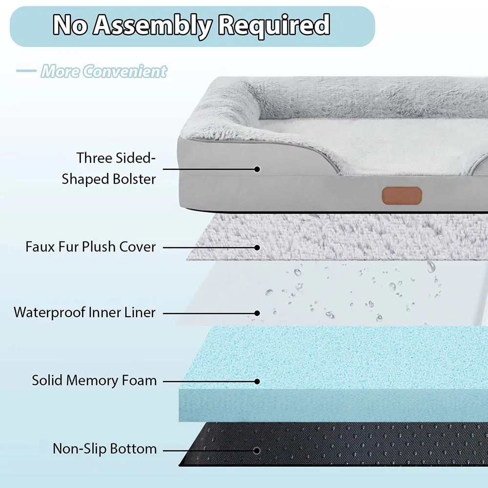 Orthopedic Memory Foam Pet Bed - Curated Little Paws