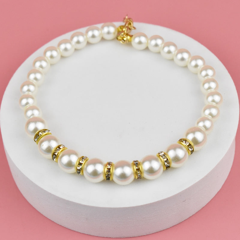 Pearl Necklace with Gold, Silver, or Butterfly Charm - Curated Little Paws