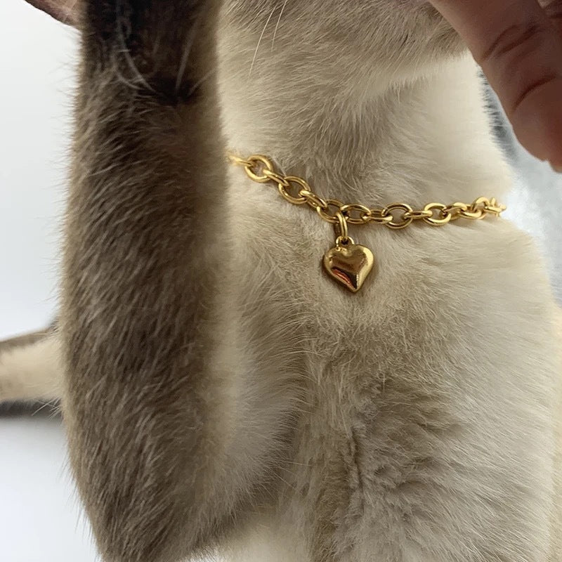 Chain Necklace with Heart Pendant - Curated Little Paws