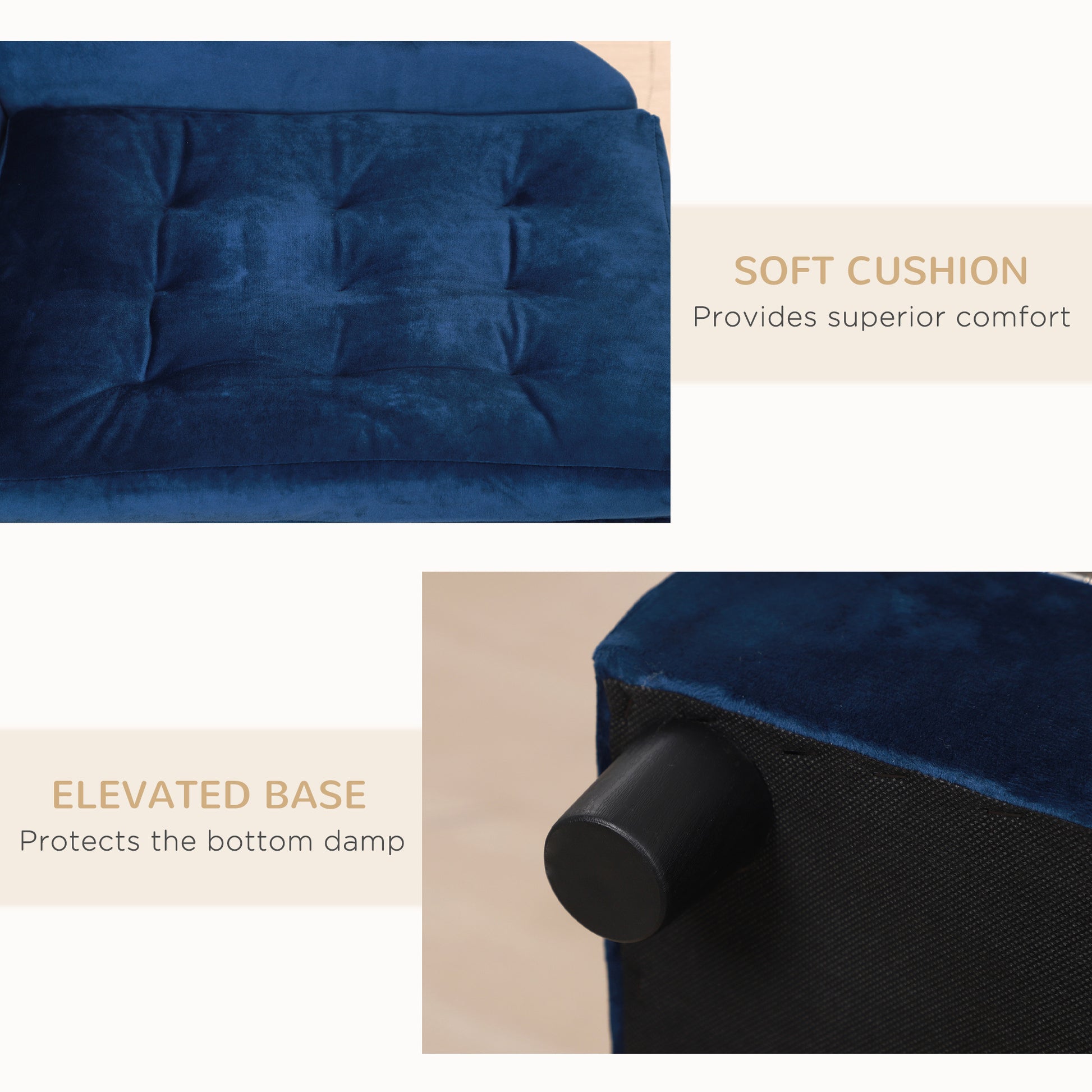 Luxury Small Dog Sofa Bed with Hidden Storage - Curated Little Paws
