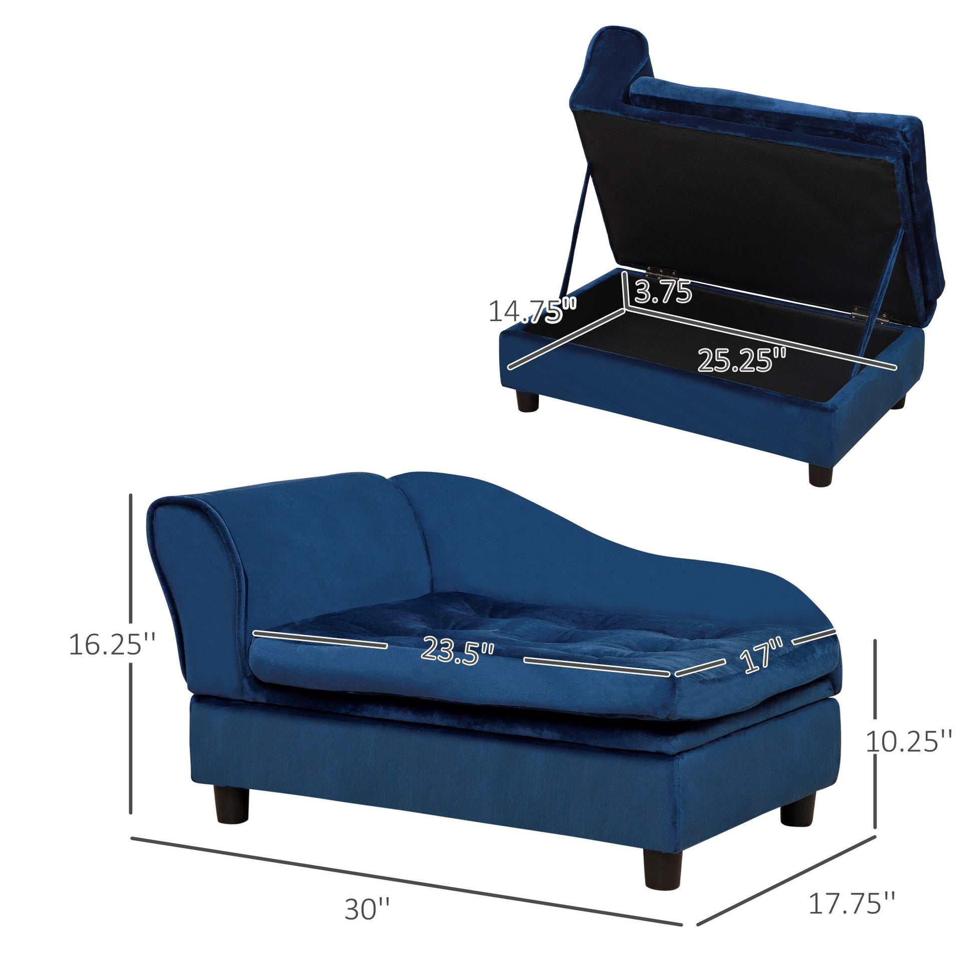 Luxury Small Dog Sofa Bed with Hidden Storage - Curated Little Paws