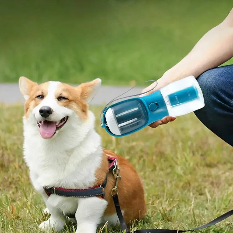 Portable Pet Water Cup with Food & Waste Bag Storage - Curated Little Paws