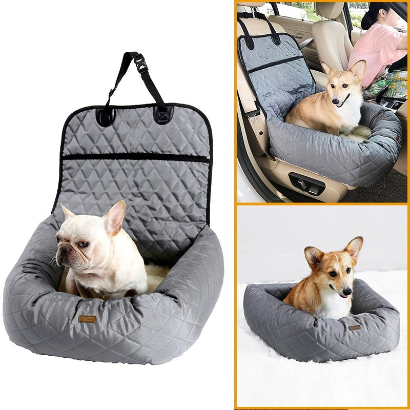 2-in-1 Dog Car Seat & Travel Bed (Foldable + Washable) - Curated Little Paws