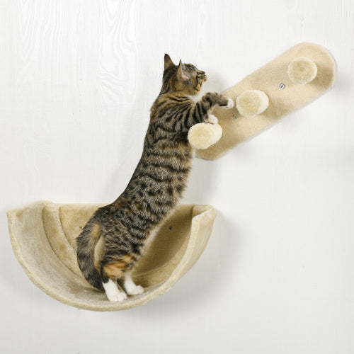 The Catwalk Set – Wall-Mounted Cat Shelves with Hammock, Perches & Scratching Post - Curated Little Paws