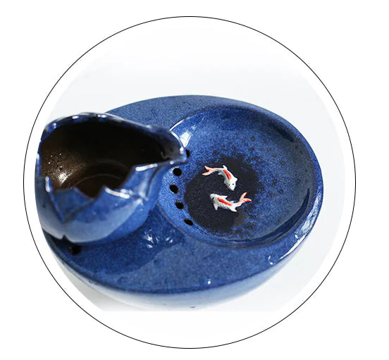 Lotus Ceramic Pet Water Fountain – Elegant, Filtered Hydration - Curated Little Paws