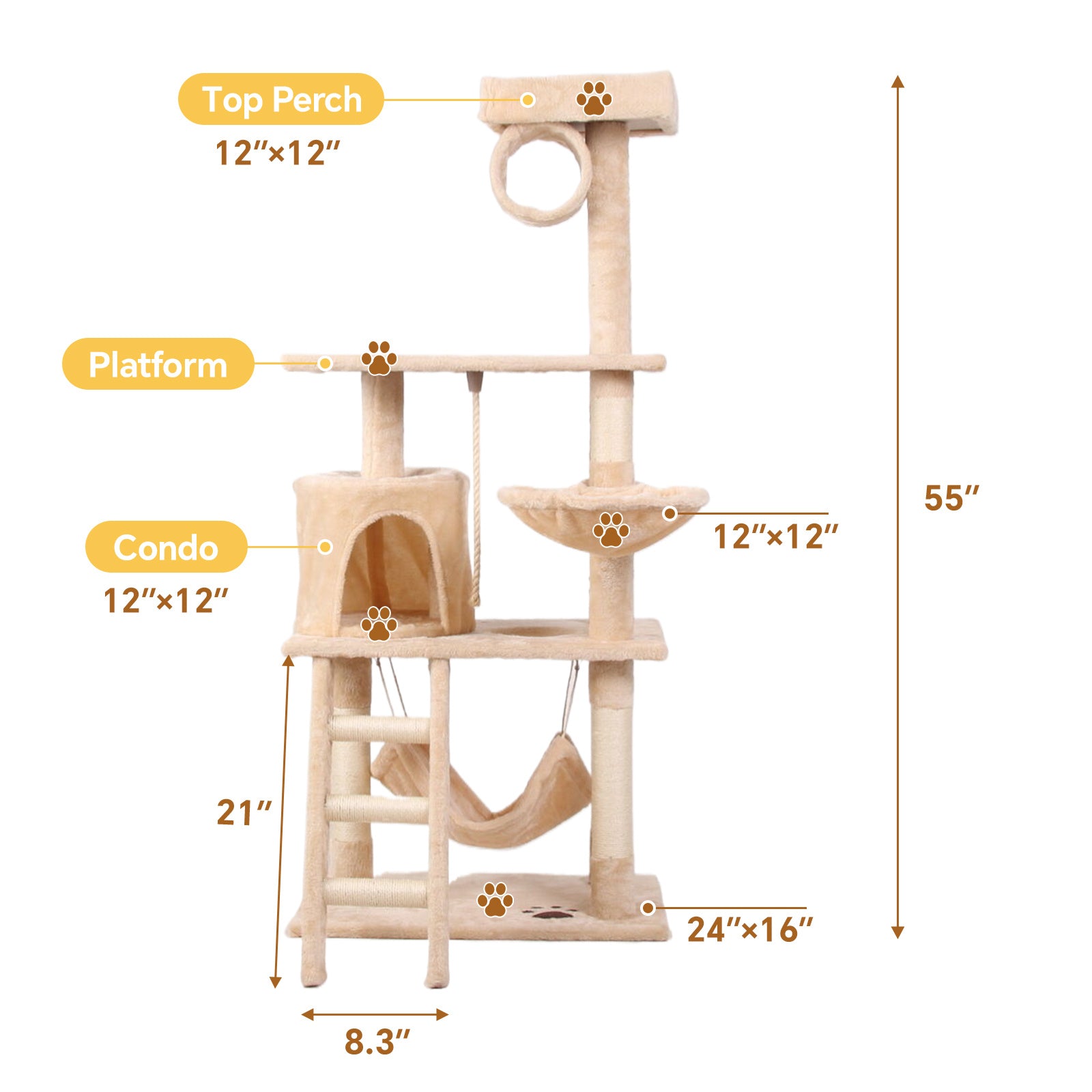 Multi-Level Cat Tree Apartment - Curated Little Paws