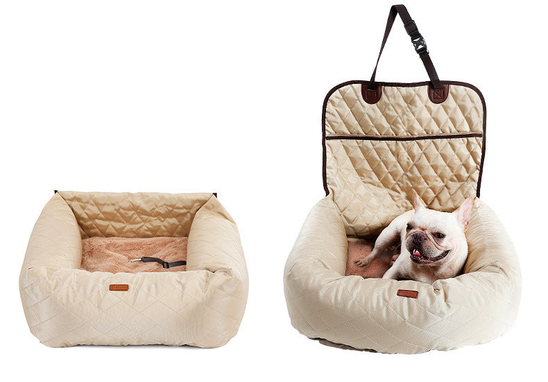 2-in-1 Dog Car Seat & Travel Bed (Foldable + Washable) - Curated Little Paws