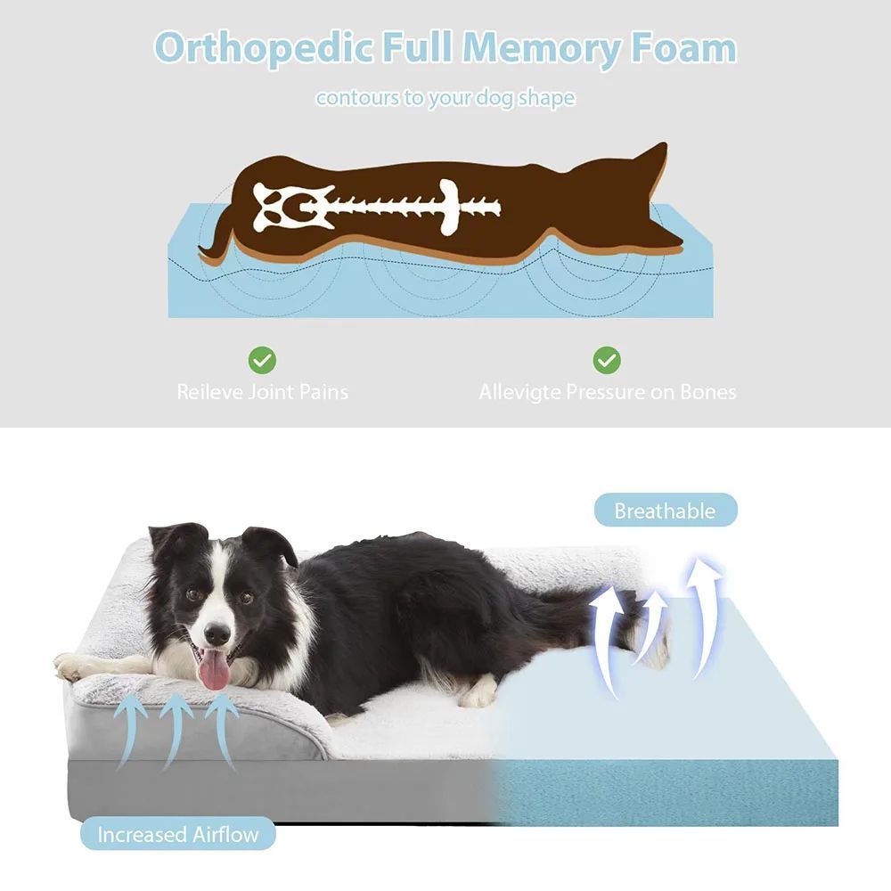 Orthopedic Memory Foam Pet Bed - Curated Little Paws