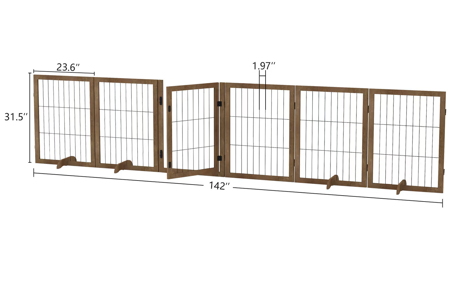 Extra Wide Wooden Dog Barrier with Walk-Through Door - Curated Little Paws