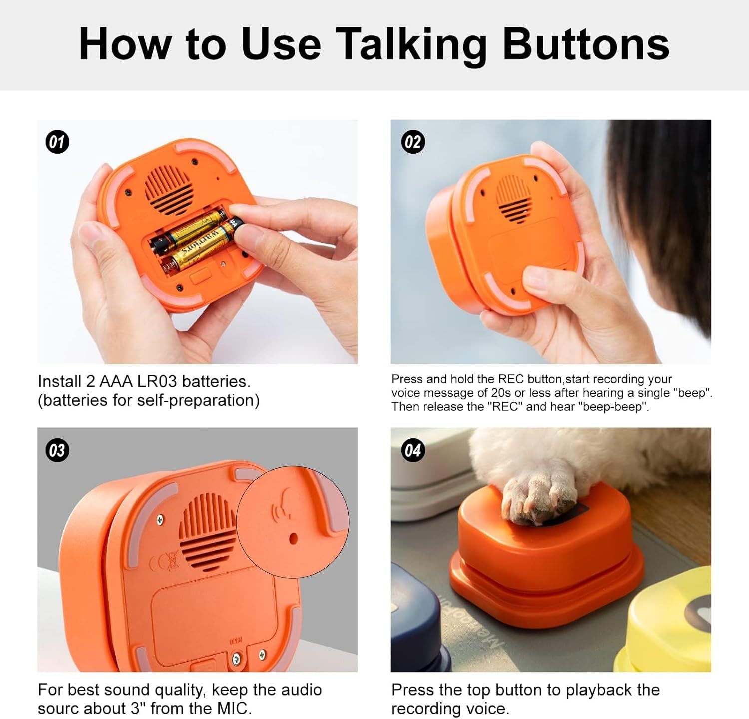 The Speak Up Set – Recordable Dog Talking Buttons - Curated Little Paws